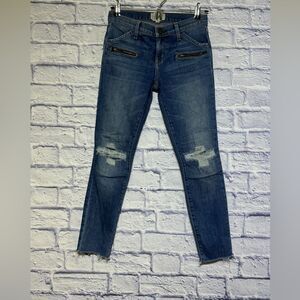 Current Elliott stiletto biker jeans size 24
